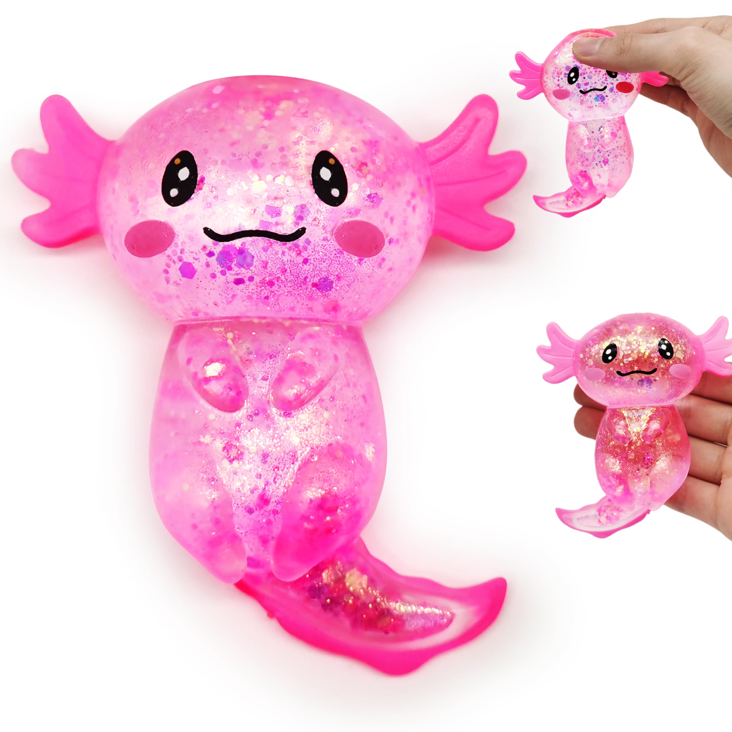 30 Pcs Axolotl Bath Toys - Pink Rubber Squeaky Float Toys For Pool Party Favors