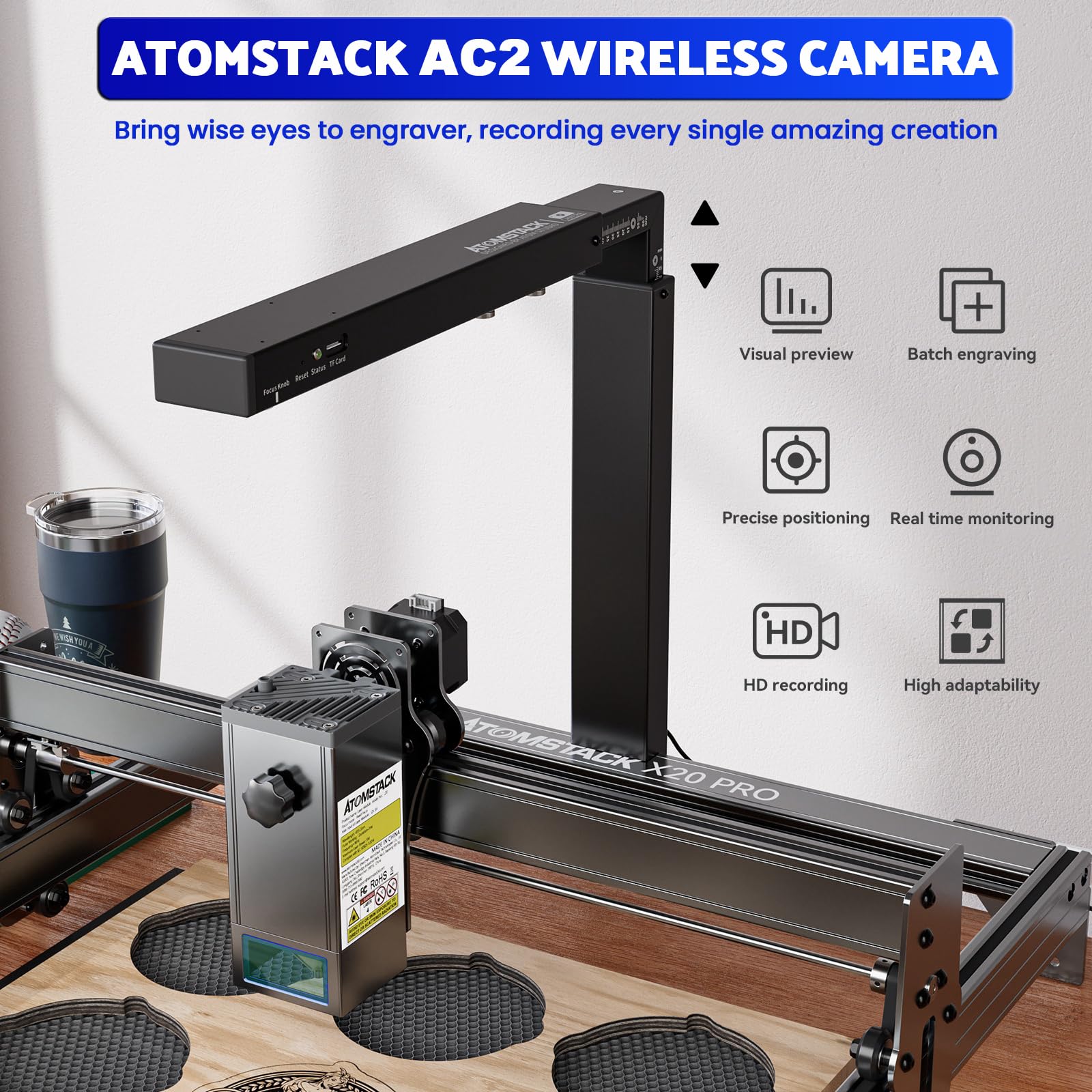 Amazon.com: ATOMSTACK Upgraded AC2 Wireless Camera for Laser