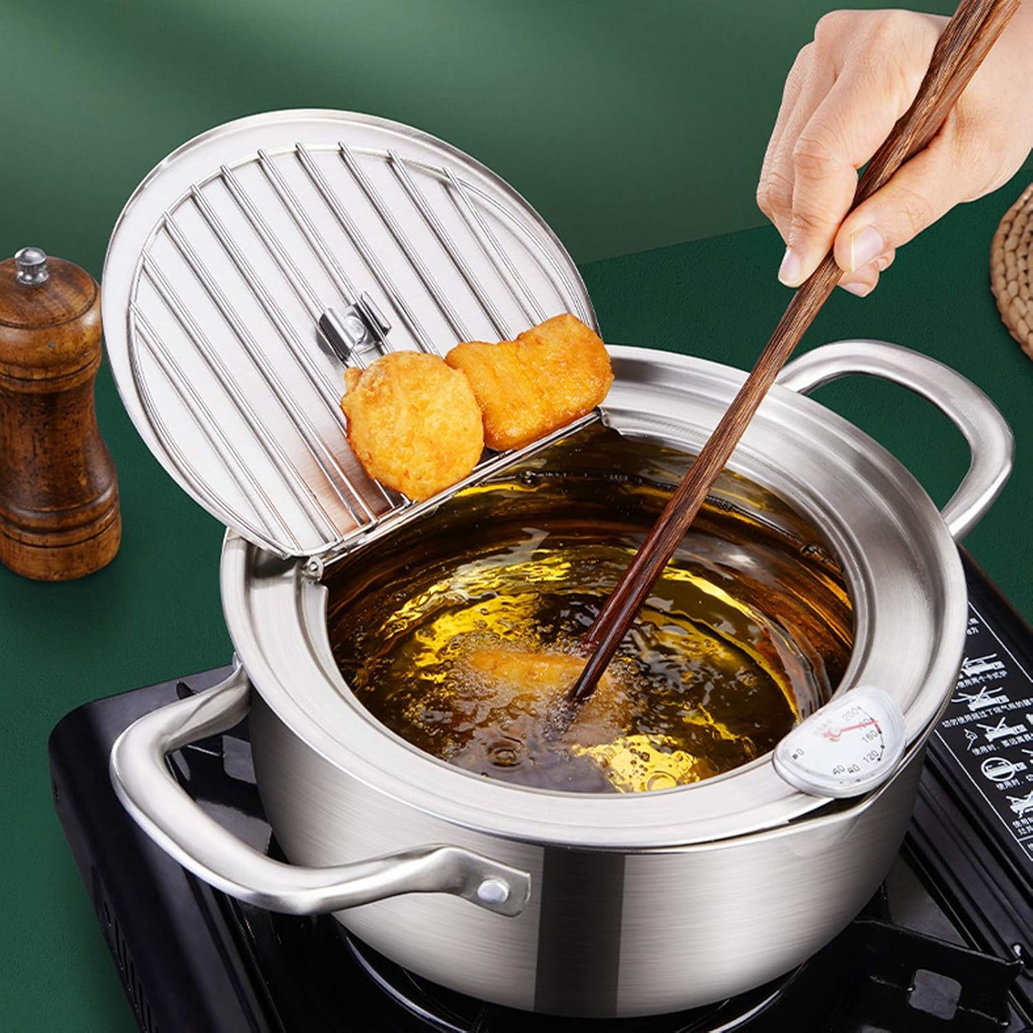 Melting Pot, Milk Melting Pot Butter Melting Pot Stainless Steel Melting Pot 304 Stainless Steel for Home Kitchen 1 X Frying Pot(20cm)
