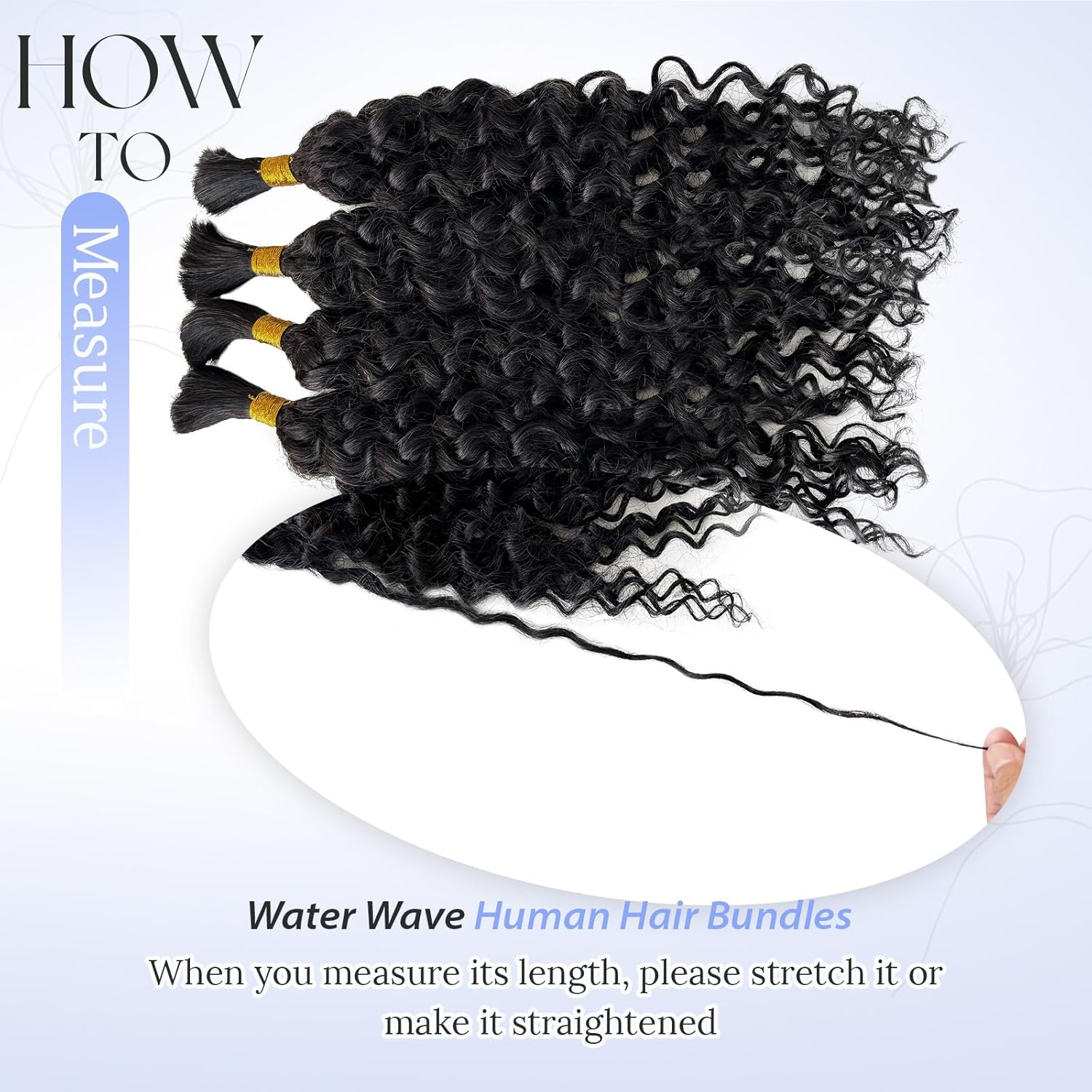 Human Boho Braiding Hair Black Deep Water Wave Bulk Human Hair for Braiding 100G 2 Bundle/Pack No Weft Curly Bundles Human Hair for Boho Braids Natural Curly Bulk Hair Braid Extensions 14 Inch