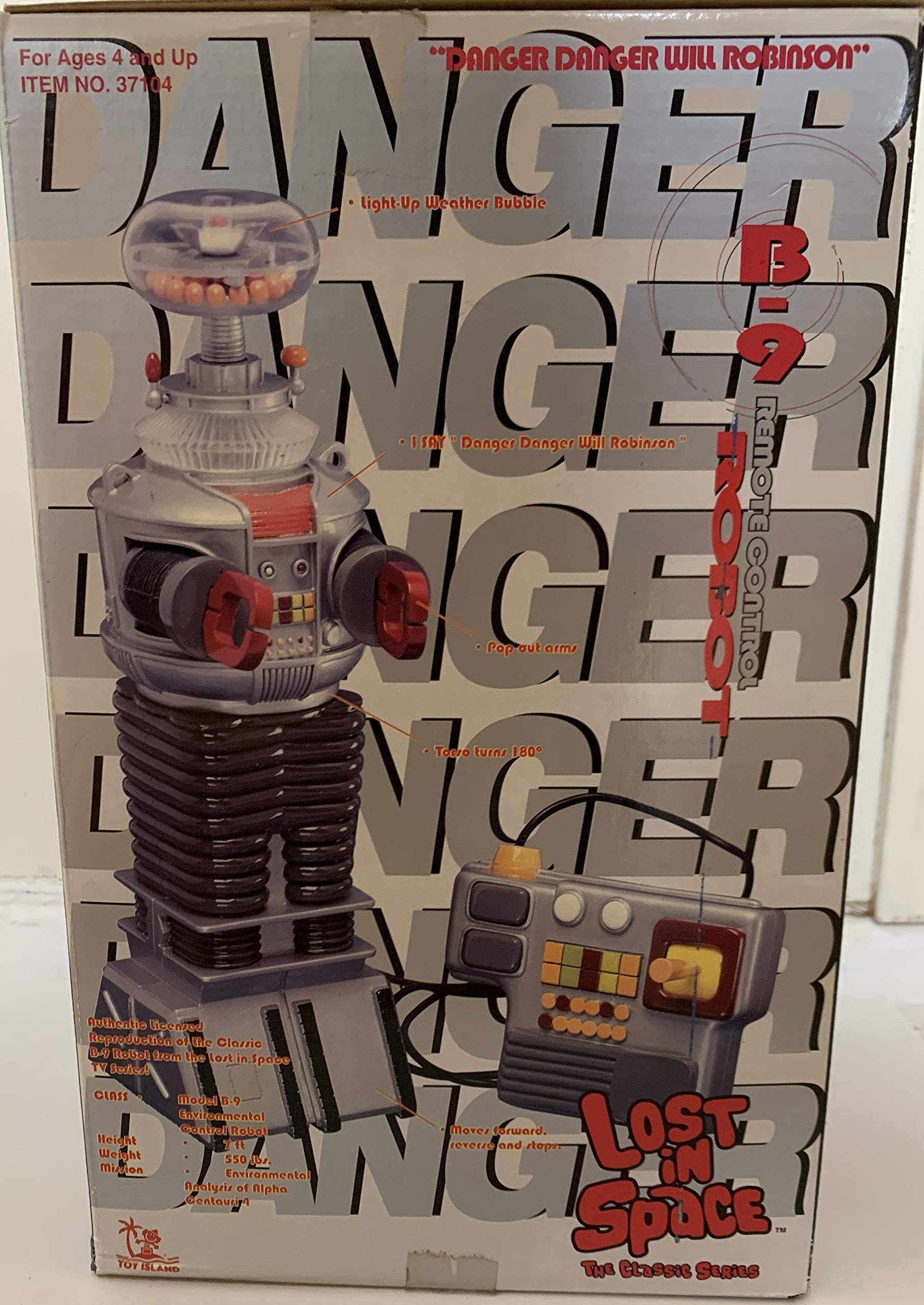 1998 LOST IN SPACE B-9 Untested AS IS ROBOT TOY ISLAND Classic Series Open Box