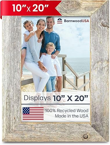 Miniatura 8 de BarnwoodUSA - Marco de fotos rústicas de 3.81 cm.  1 12 pulgadas de ancho, 100% madera reciclada, color gris, Madera, negro (Smoky Black), 16x20