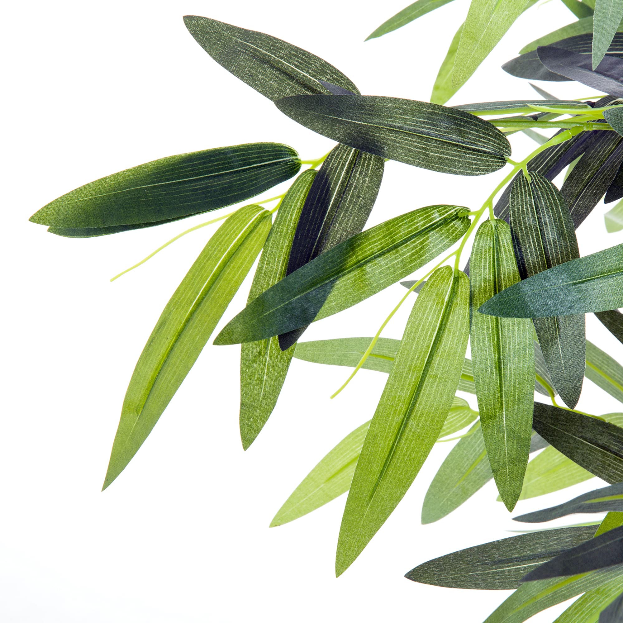 Outsunny Bambou Artificiel XXL 1,80H m Arbre Artificiel Feuilles denses réalistes Pot Inclus Noir Vert