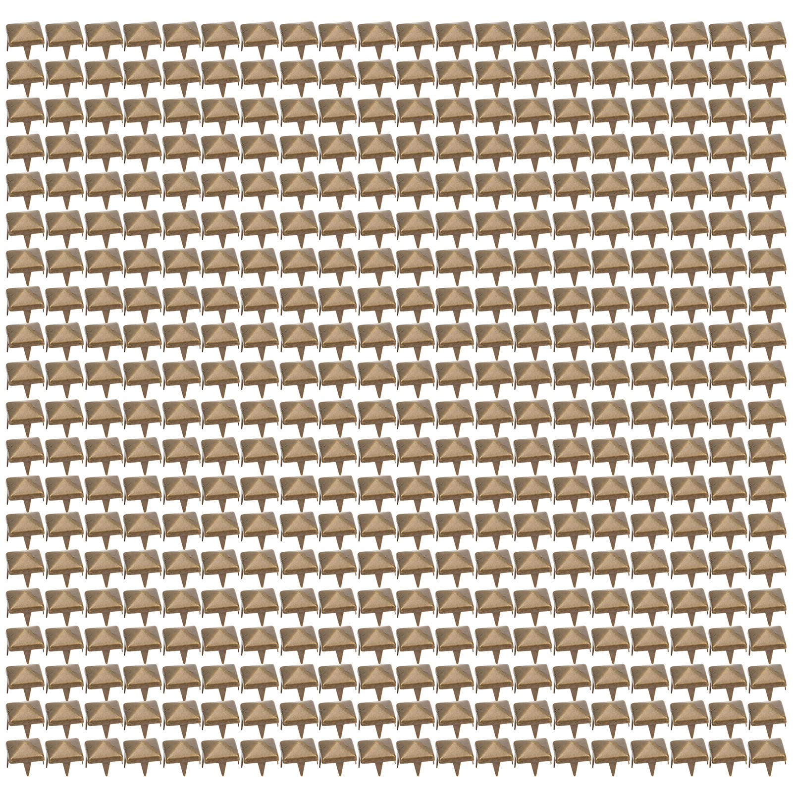400Pcs Square Rivet, 4 Prongs Brass Nailhead Spikes Punk Rivets for DIY Leathercraft Clothes Belt Bag Shoes Jewelry (4mm-Bronze)
