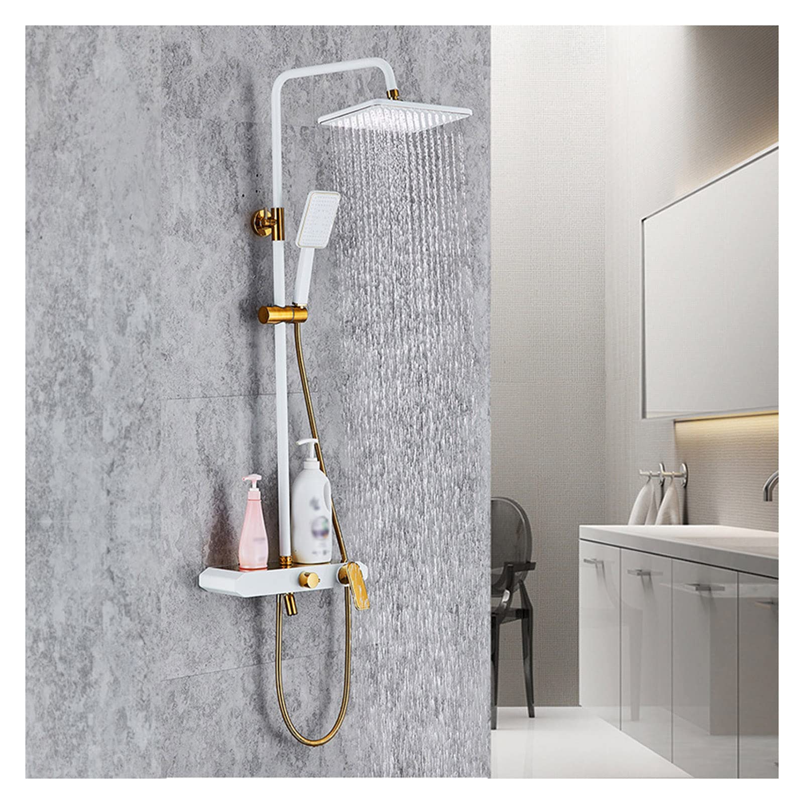 Système de douche effet pluie haut de gamme avec robinet de luxe