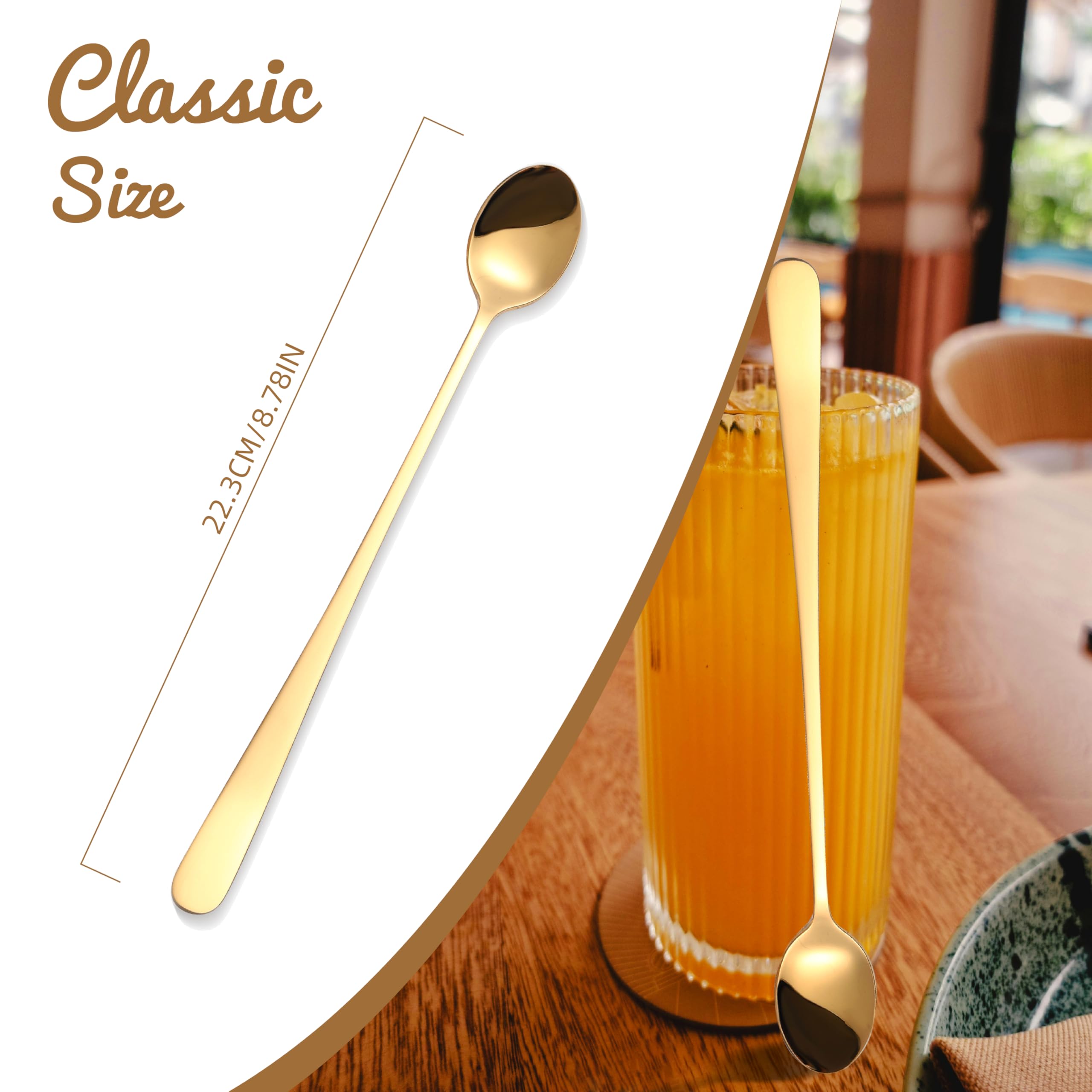 Lot De 6 Cuillères à Thé Glacé : Cuillères à Cocktail à Long