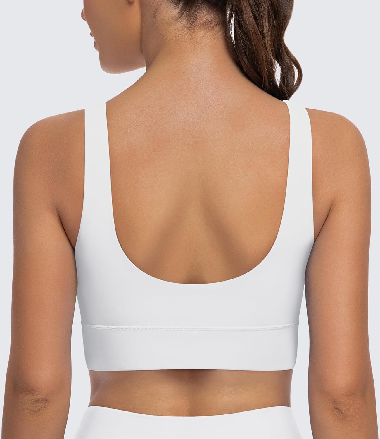 3-Pack Scoop Neck U Back Sports Bras for Women - Low Impact Padded Workout Yoga Crop Top