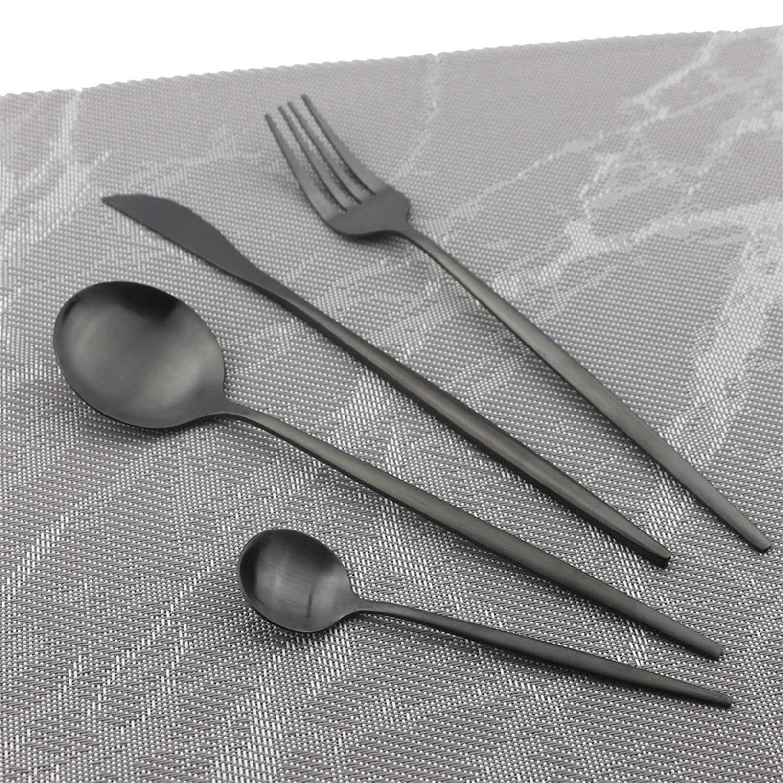 Schwarz Matt Besteck Set Messer Gabel Löffel Geschirr Küche Besteck Besteck Geschirr Edelstahl Geschirr Set