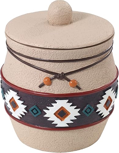 Avanti Linens - Tarro cubierto, artículos esenciales para el baño de invitados, decoración azteca para el hogar (colección de baile navajo)