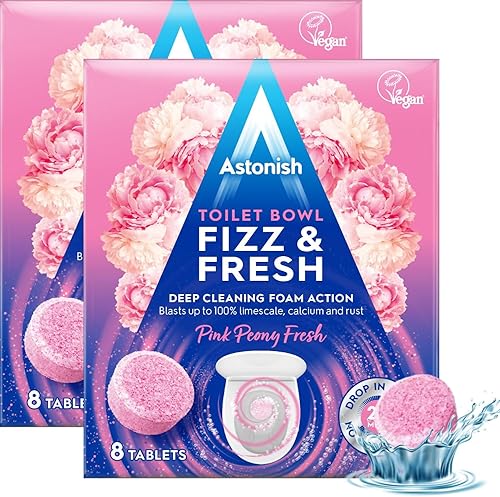 Miniatura 14 de Astonish Limpiador espumoso de eucalipto para inodoro, limpieza profunda, calcio y óxido, sin botella, elimina las manchas duras, caja de 8 tabletas