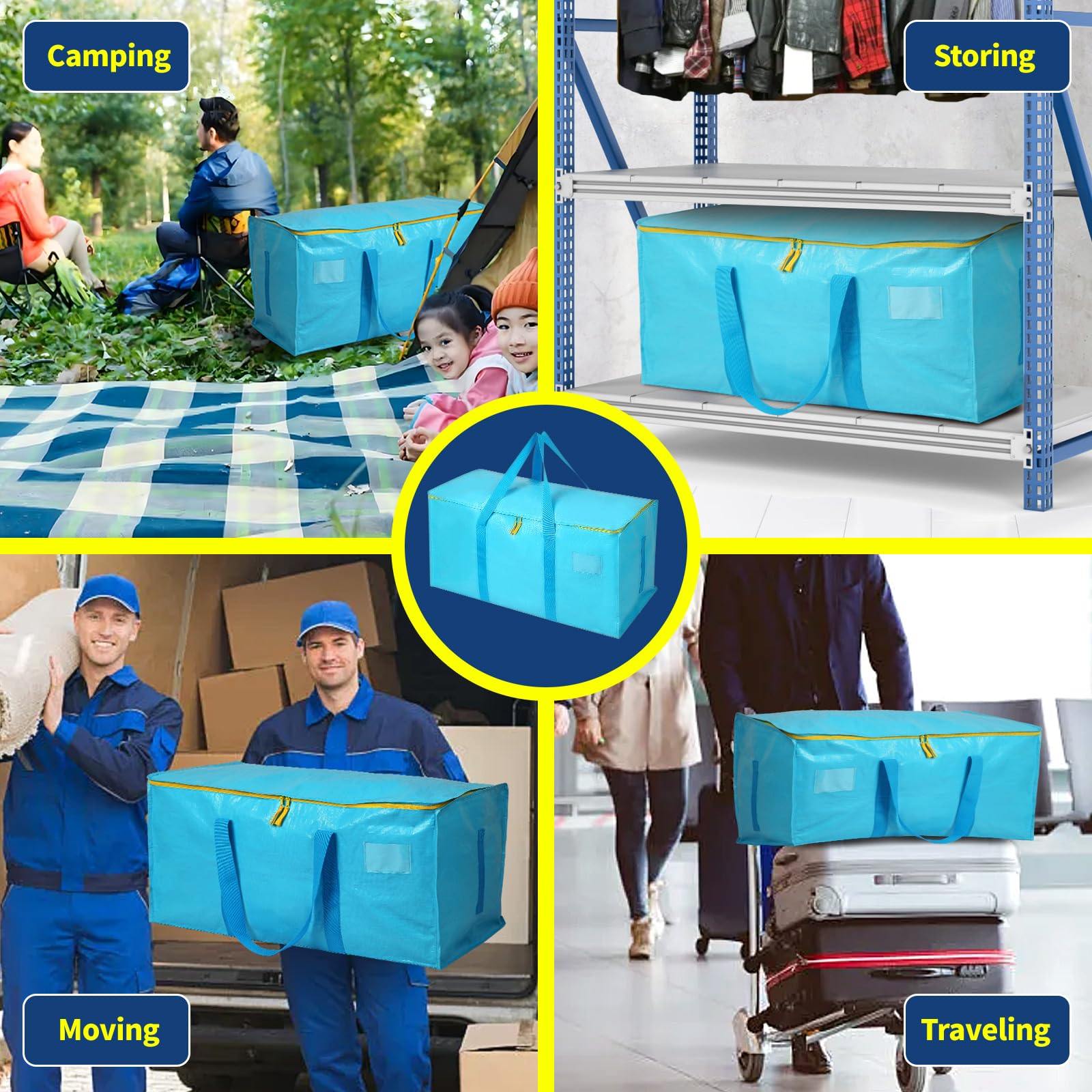 Moving Bags ?Blue Moving Bags Heavy Duty Extra Large?Storage Bags with