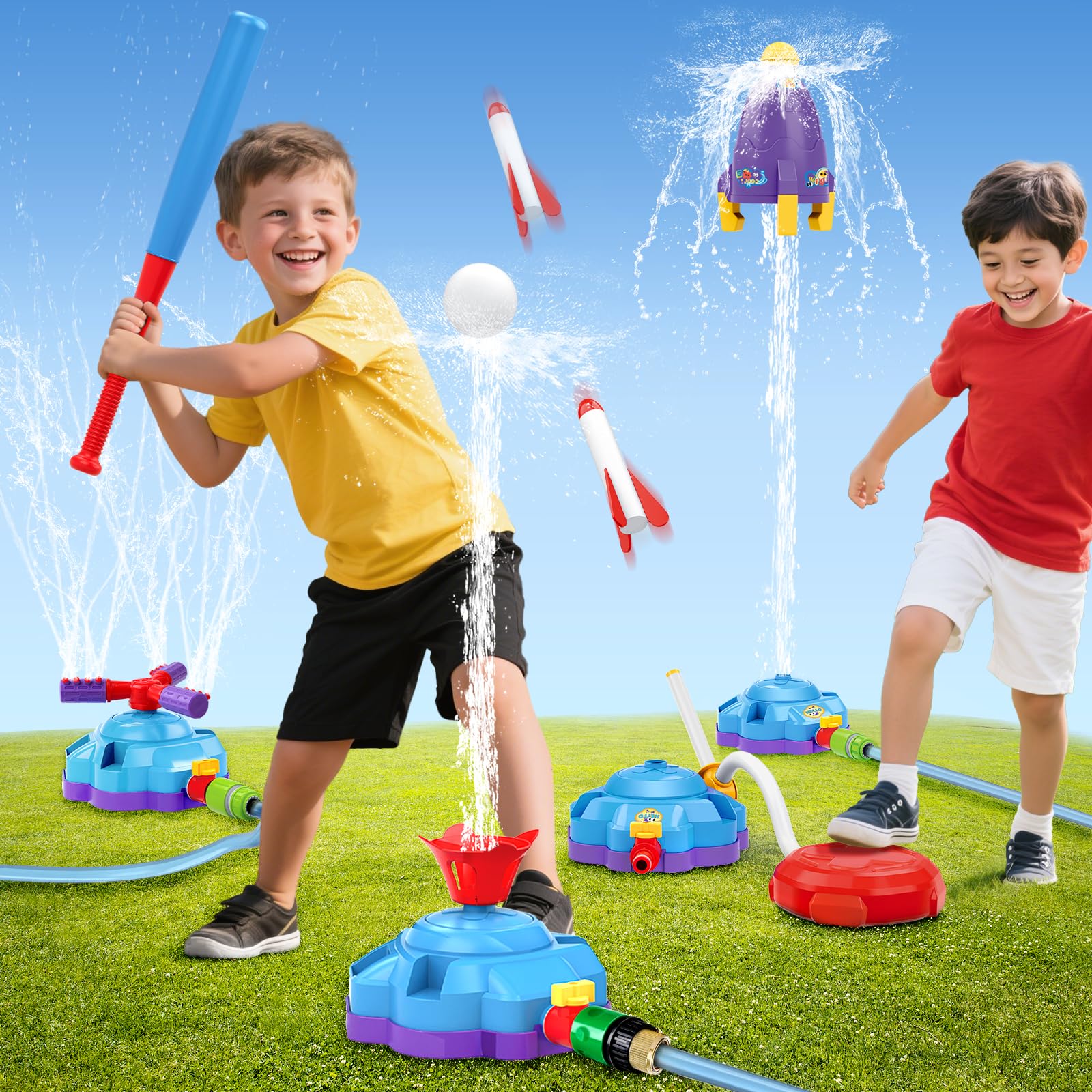 Amazon.com: 4-in-1 Water Sprinkler Baseball Toy, Water-Spraying