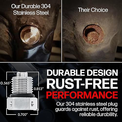 Miniatura 5 de Votex - HECHO EN EE.UU. - DP031 Tapón magnético de drenaje de aceite de neodimio para motor de acero inoxidable se ajusta a Harley DavidsonBuell -