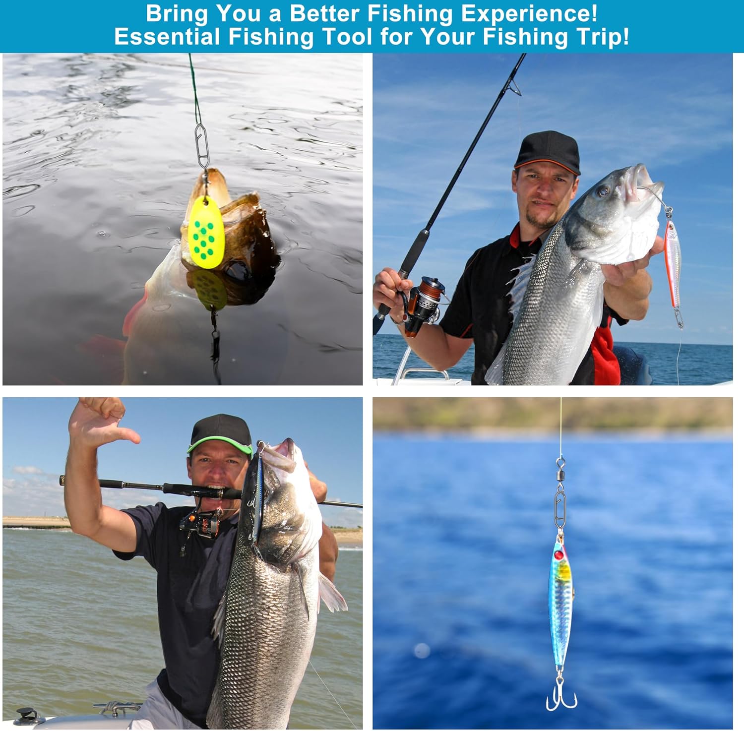 300PCS Stainless Steel Fishing Power Speed Clips(S:100Pcs,M:100Pcs,L:100Pcs) High Strength Snap Swivels Fishing Connector for Quick Change Tackle Saltwater Freshwater - Image 4