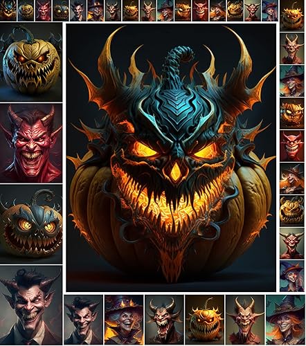 Decoupage - Paquete de papel (35 hojas de 6 x 8 pulgadas) Laughing Halloween Monsters FLONZ Ilustración de Halloween Tarjetas para Decoupage,