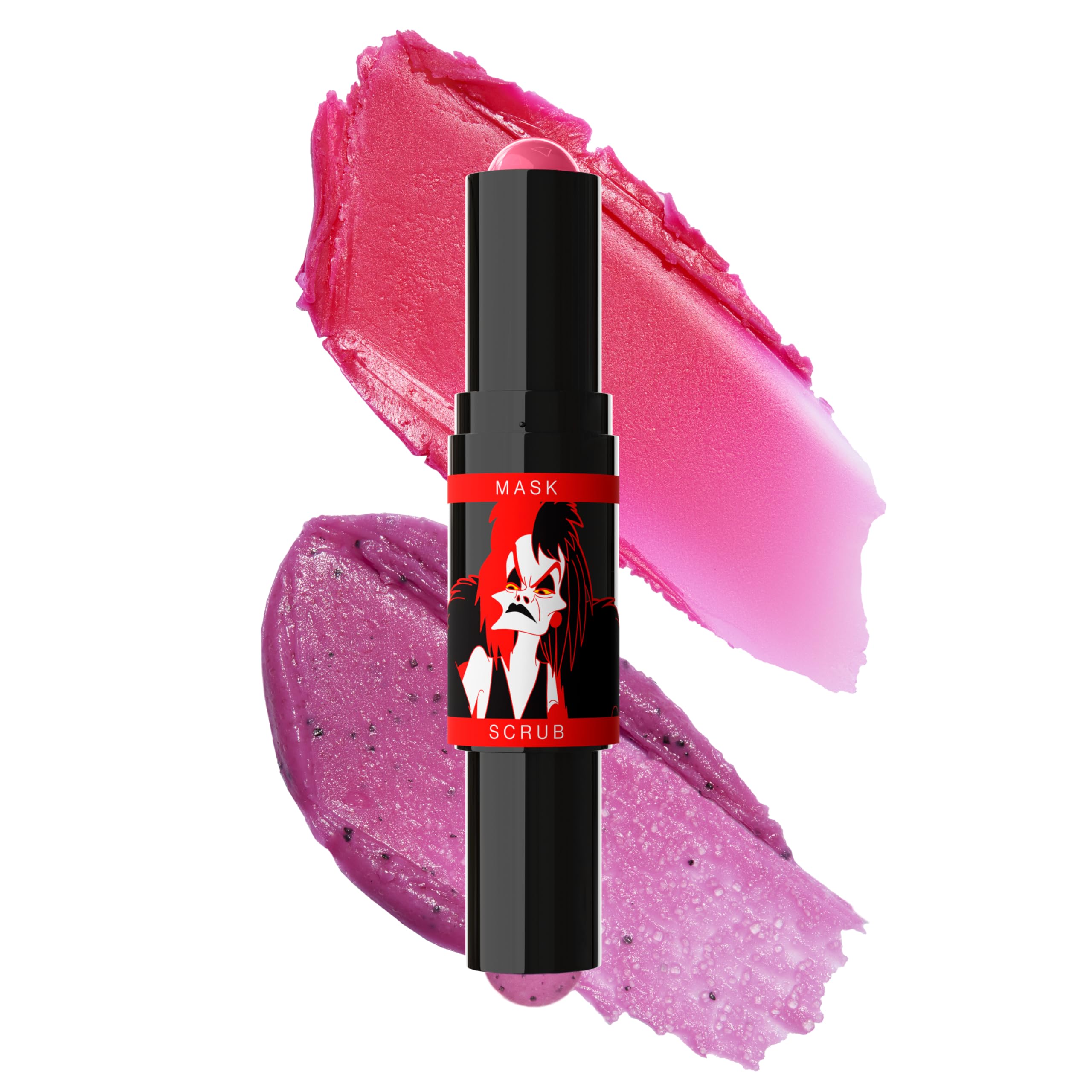 Wet n Wild x Disney Villains Devious Dual-Ended Lip Scrub & Mask, Exfoliating Sugar Scrub & Conditioning Lip Sleeping Mask - 2-in-1 Lip Care