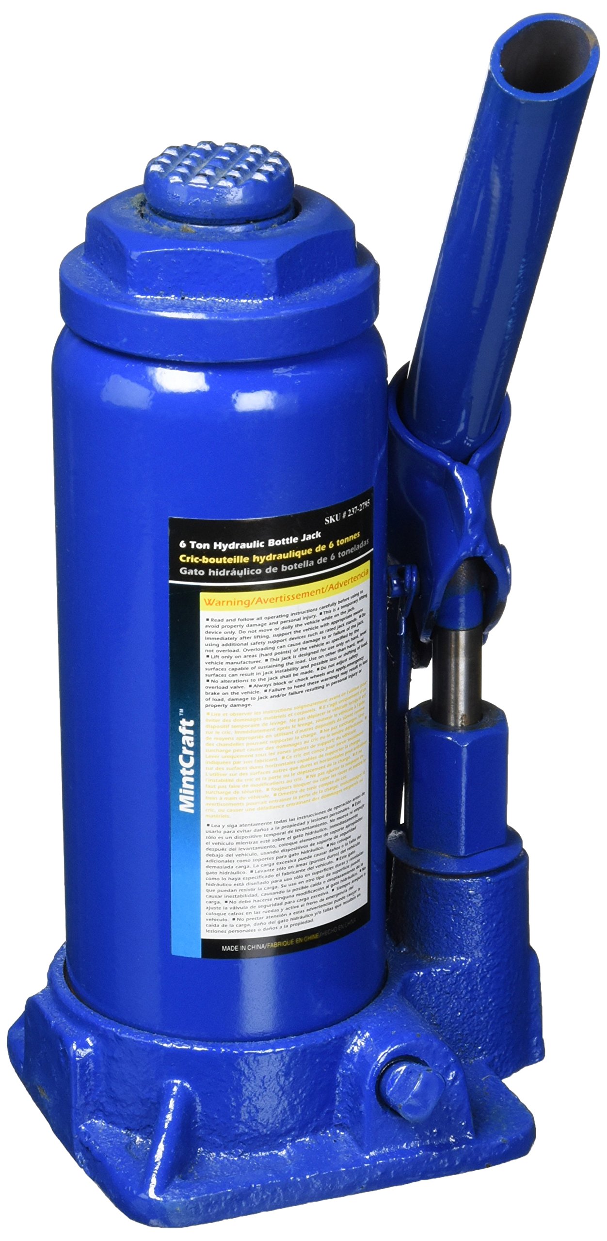 Cric bouteille hydraulique 6 tonnes pour changer une roue d'utilitaire facilement