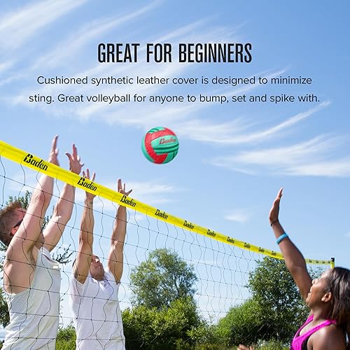 Miniatura 3 de Baden  Fun Design  Official Size & Weight Indoor & Outdoor Volleyball  Bright & Beachy! Soft Touch Synthetic Leather, Durable Stitching All Ages &