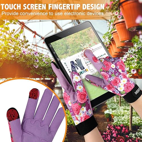 Miniatura 5 de Guantes de jardinería para mujer, de cuero resistente, a prueba de espinas, guantes de trabajo para mujer