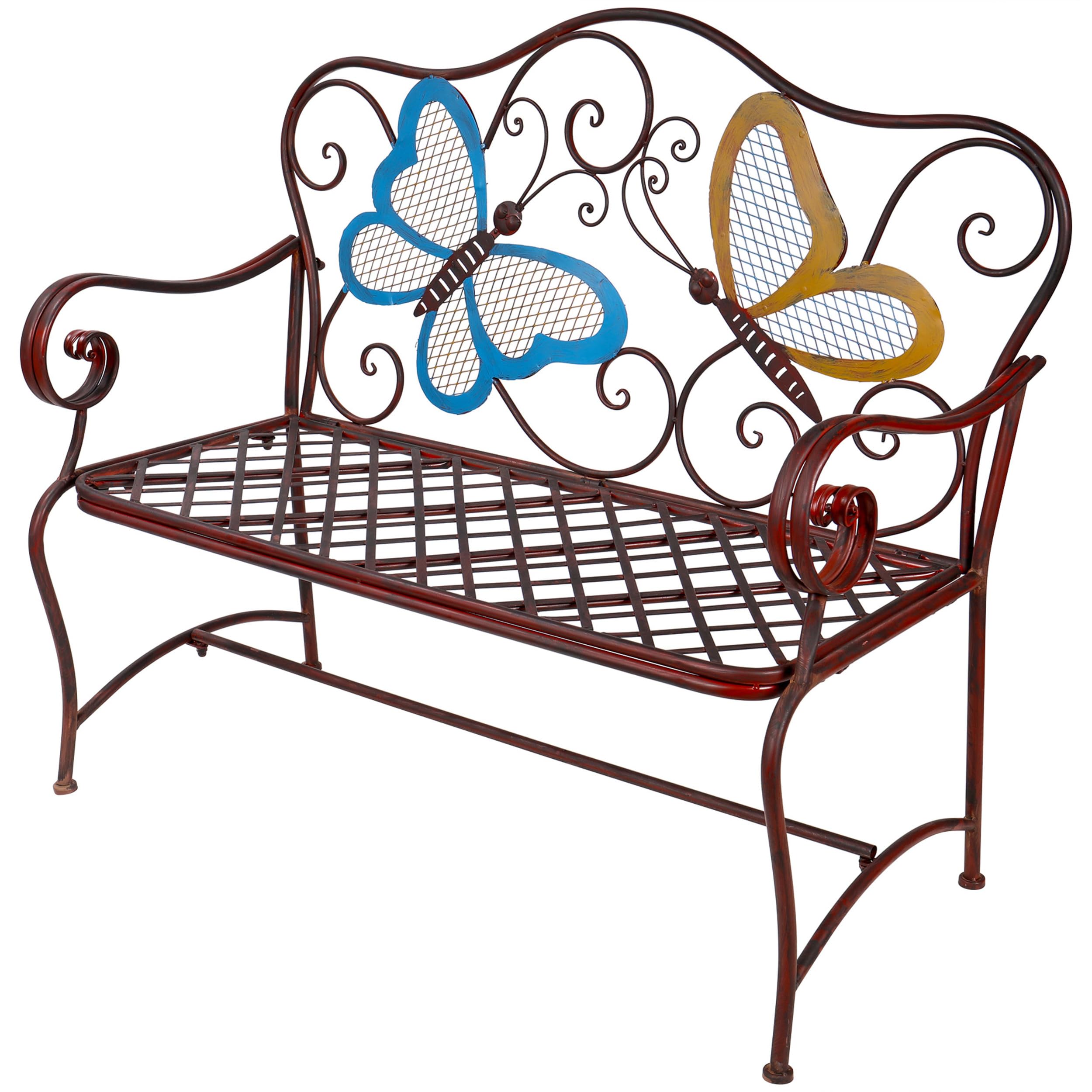 Alpine Corporation 45' x 23' Outdoor 2-Person Butterfly Garden Bench