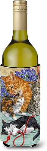 Caroline's Treasures ASA2150LITERK - Abrazador de botellas de vino para gatos, botella de vino, multicolor