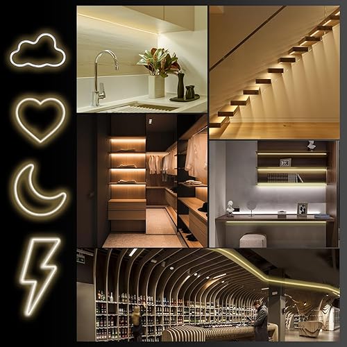 Miniatura 6 de Tira de luces LED de neón de 360, tubo redondo de 3.28 pies, luz blanca cálida, iluminación de 360 grados, IP65, impermeable, flexible, luces LED de