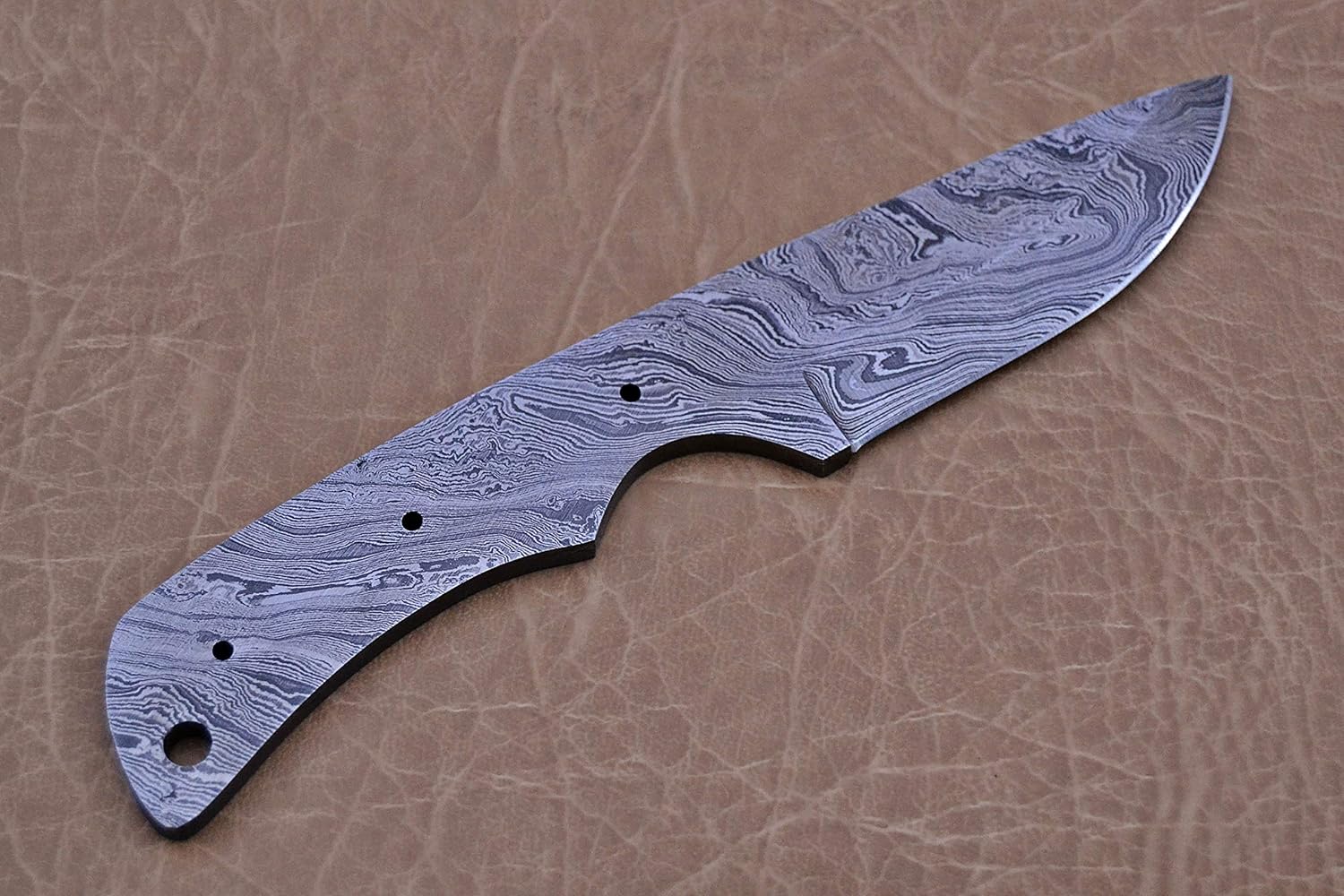 Damascus steel compact blanks blade for knife making, small knive blank blade knife, Hand forged twist patttern Damascus steel blade (7.5" straight back)