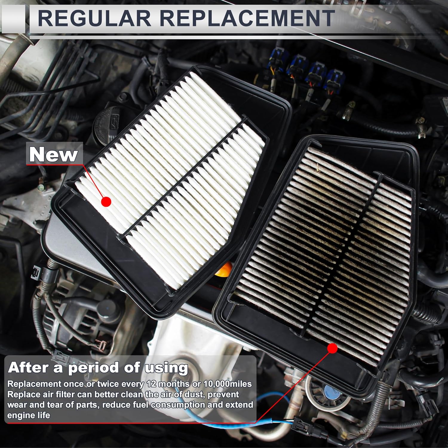 Engine Air Filter for Cadillac XT4 2019-2024 Long Life Element Filter Air Cleaner No.23430313 1 Pcs