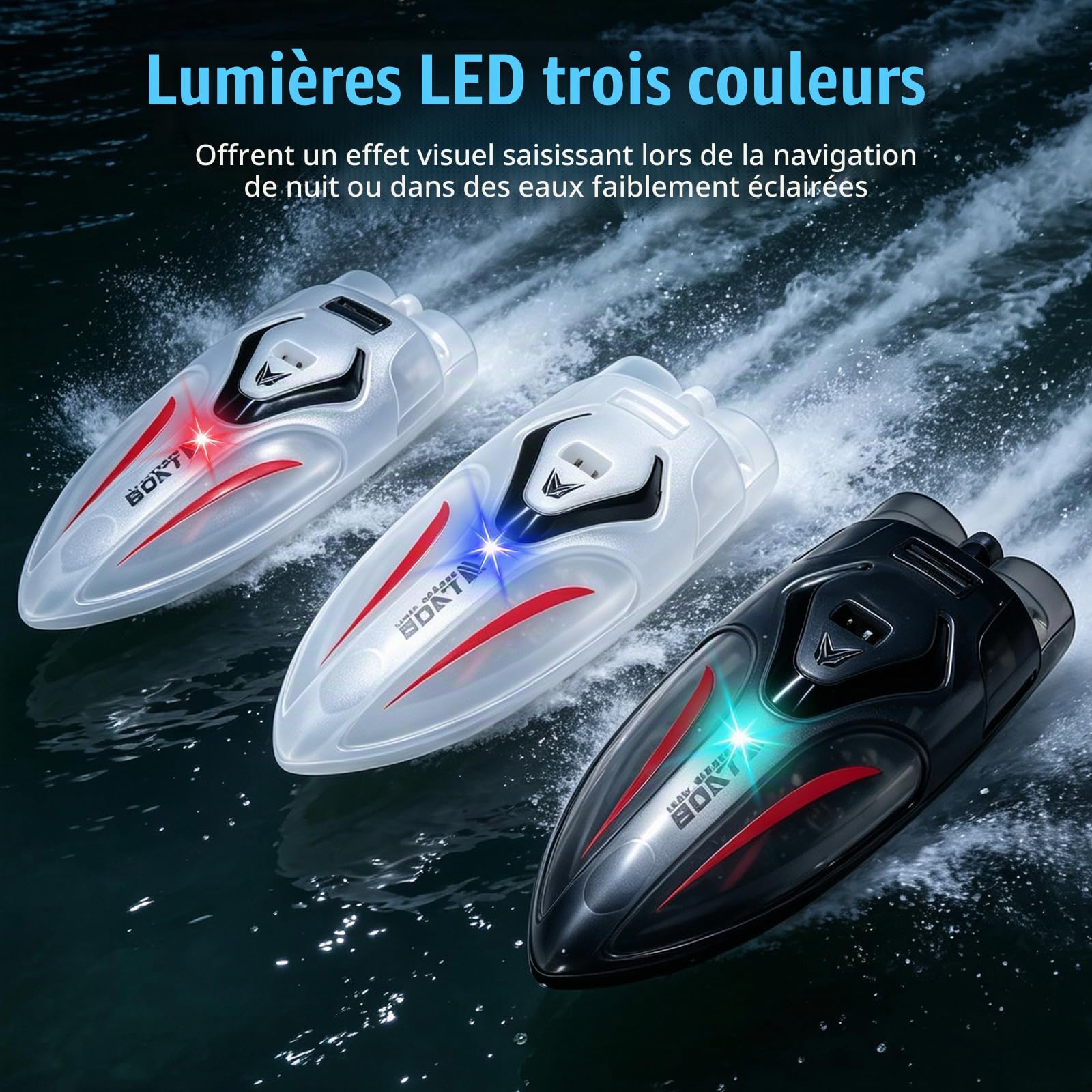 RC Bateaux,2 Pièces Mini Bateaux Télécommandés avec Piscine Gonflable