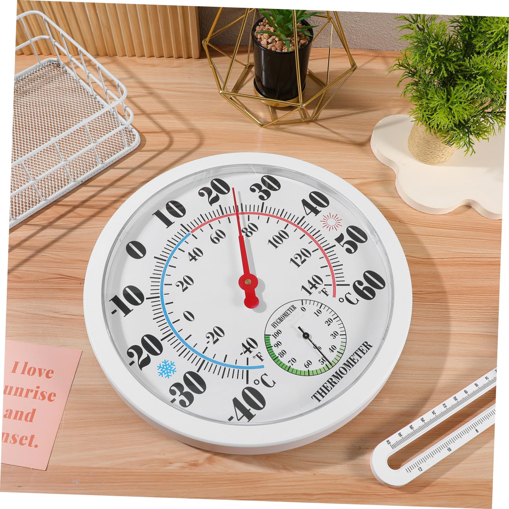 ULTECHNOVO Termómetro Higrómetro Digital Pantalla Clara de Pared para Interiores y Montaje Fácil, Material Plástico Abs, Adecuado para Sala y Dormitorio