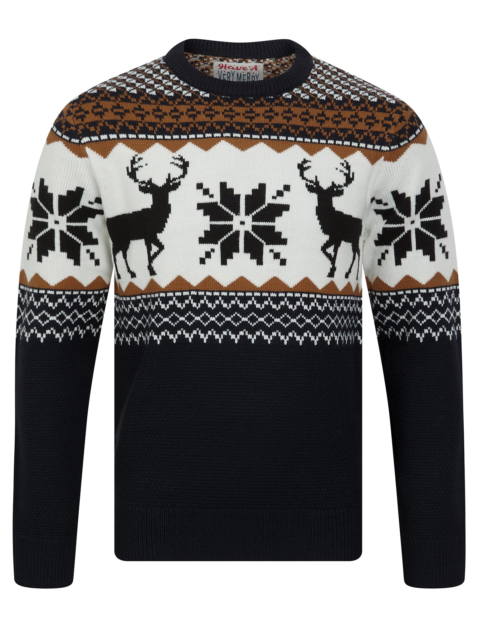 Tokyo Laundry Merry Christmas Men's Nordic Fair Isle Style Knitted Xmas Jumper