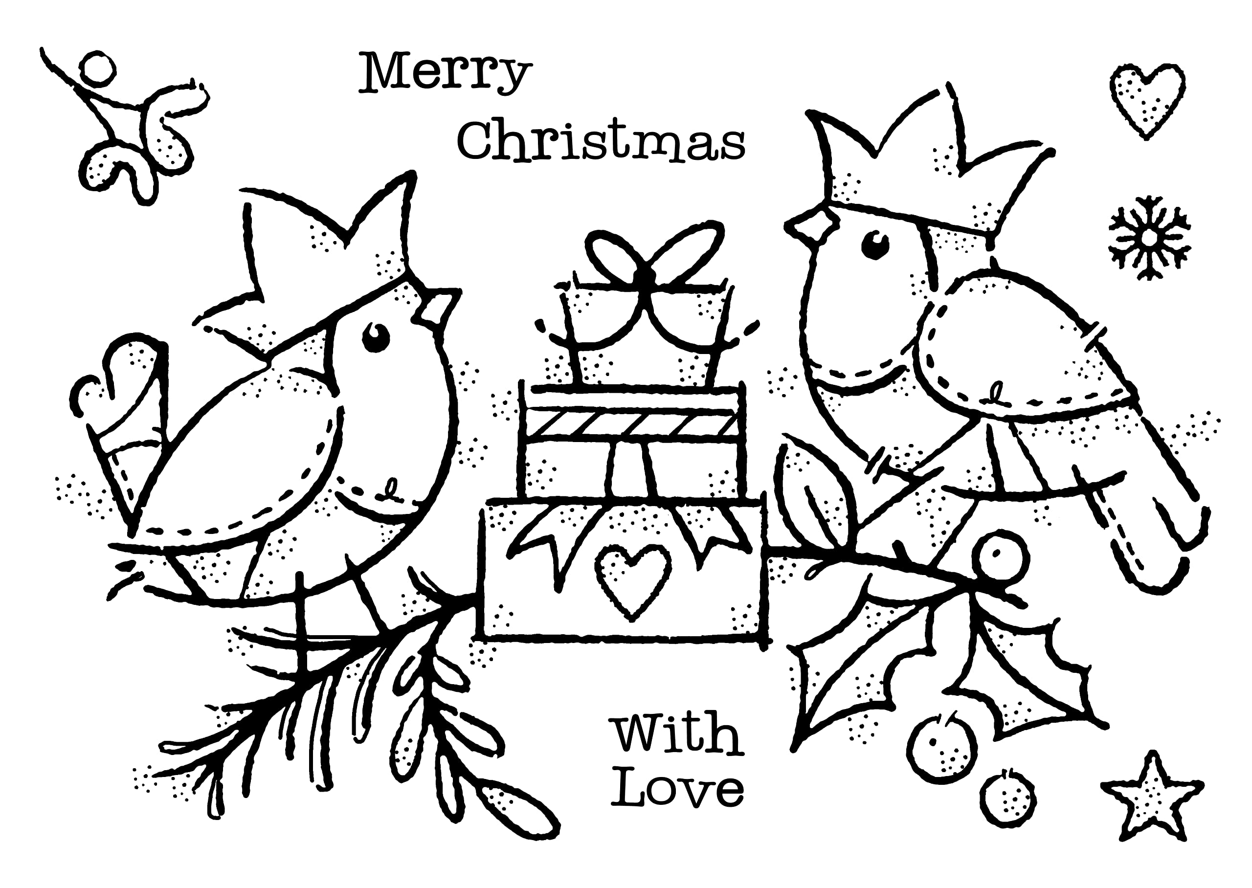 Woodware Francoise Collection - Robin Party - Clear Stamp Set, Transparent, 6 x 4 inches (FRS942)