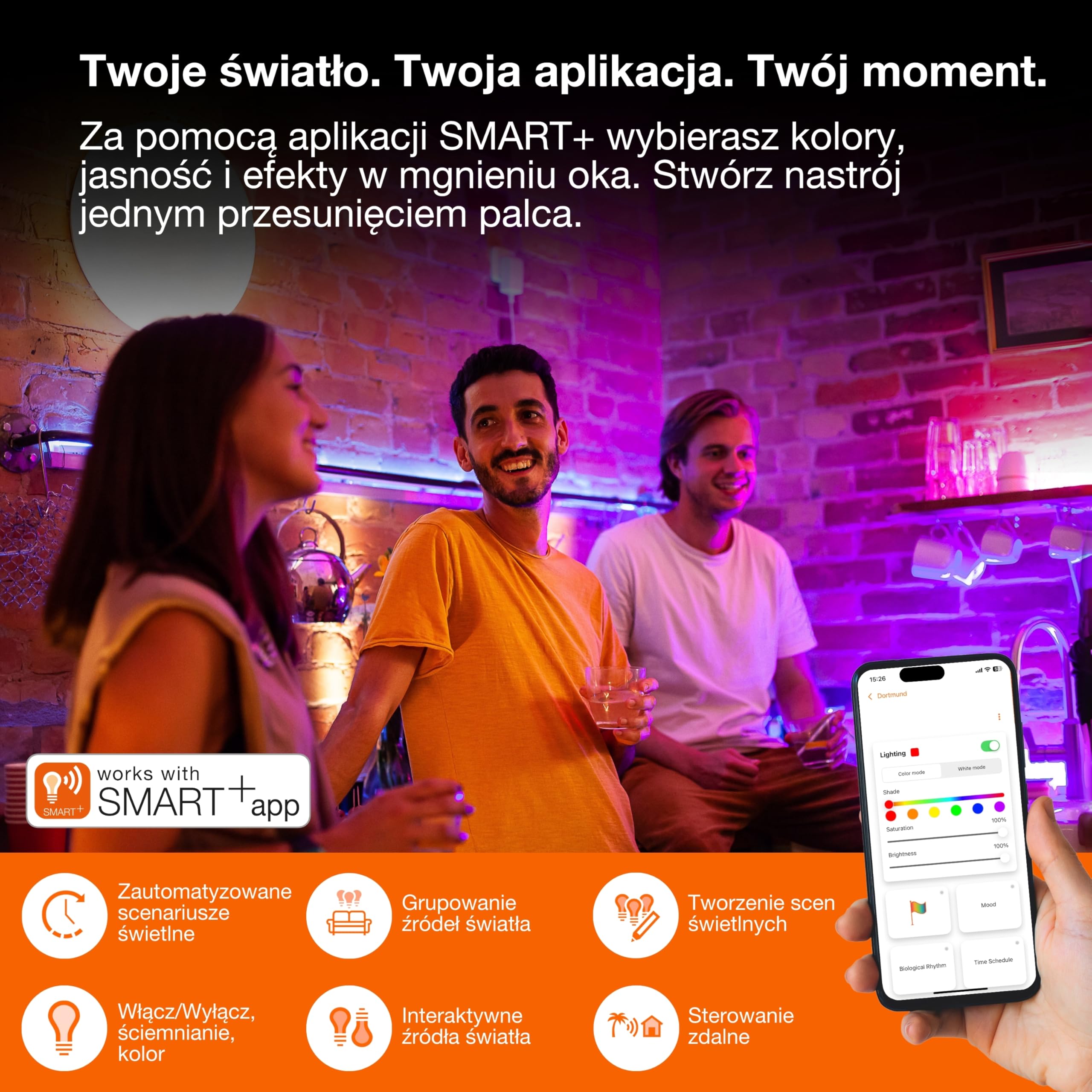 OSRAM SMART WIFI COB dekoracyjne kolorowe COB STRIPS z MAGIC RGB, WiFi i jednorodnym efektem świetlnym, ściemnialne, silikonowe, 5 m, niewymienne żarówki
