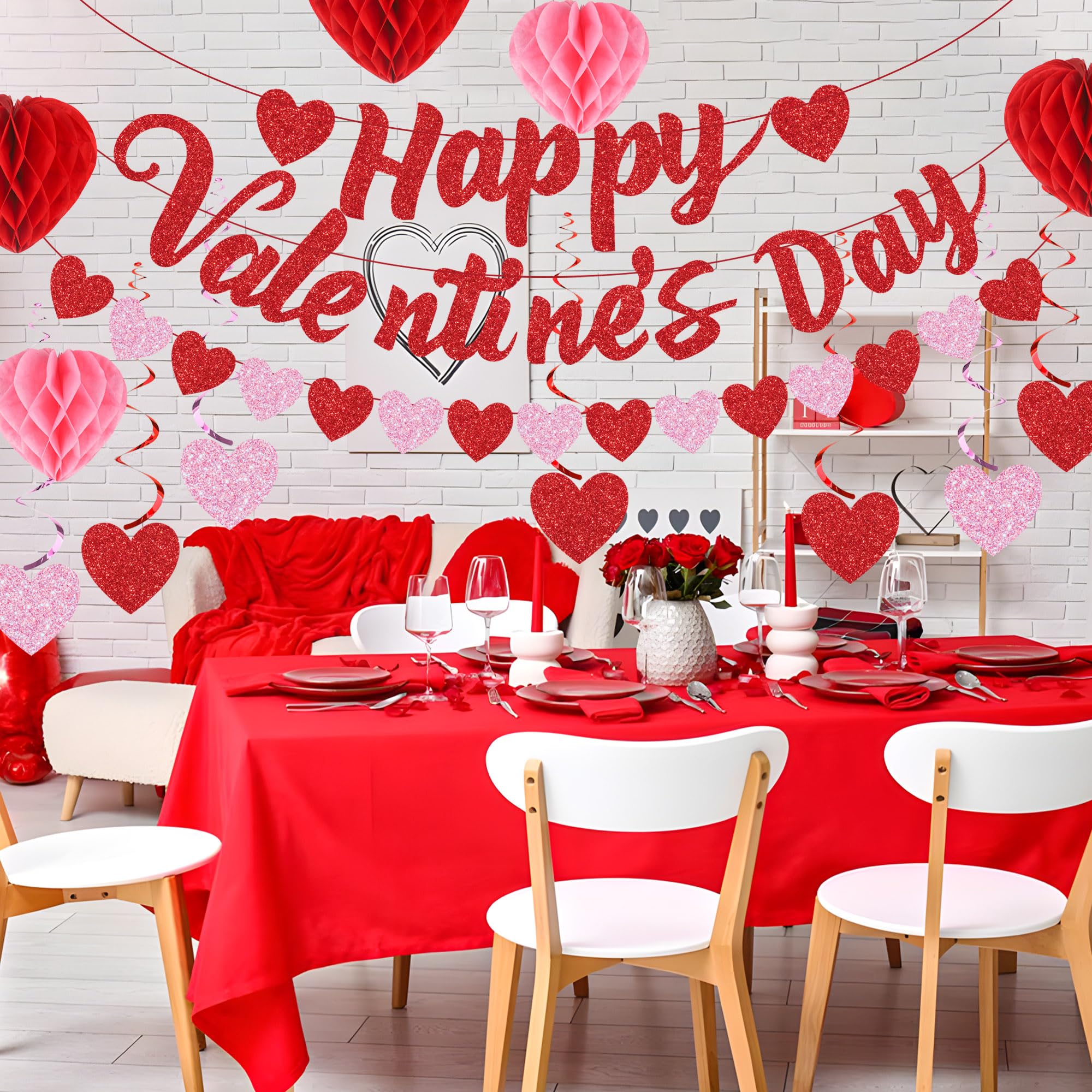 Snapklik.com : Valentines Day Decorations Glitter Happy Valentines Day