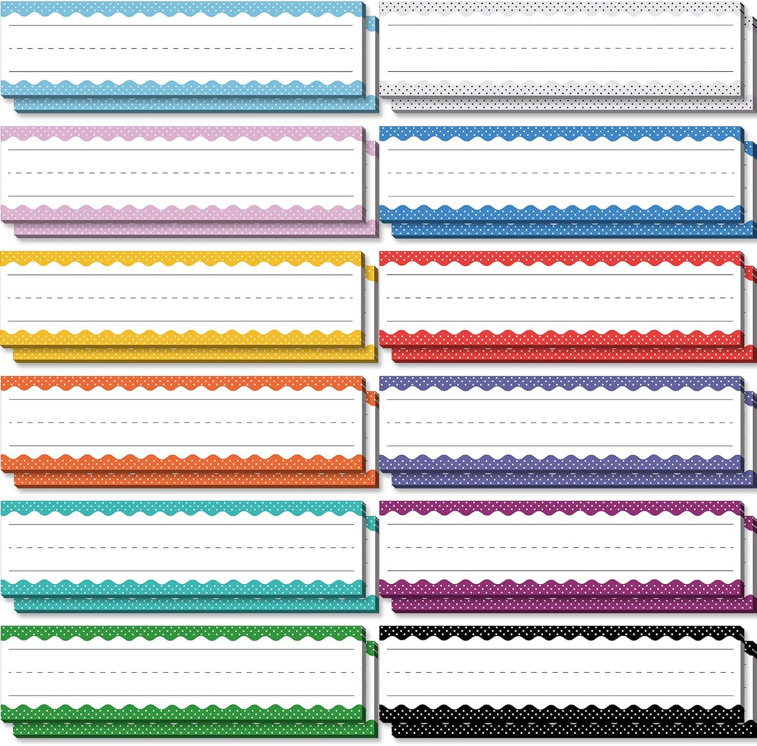 Ireer 600 Sheets 24 Pack Sentence Strips Ruled Sentence Strips Lined Multicolored