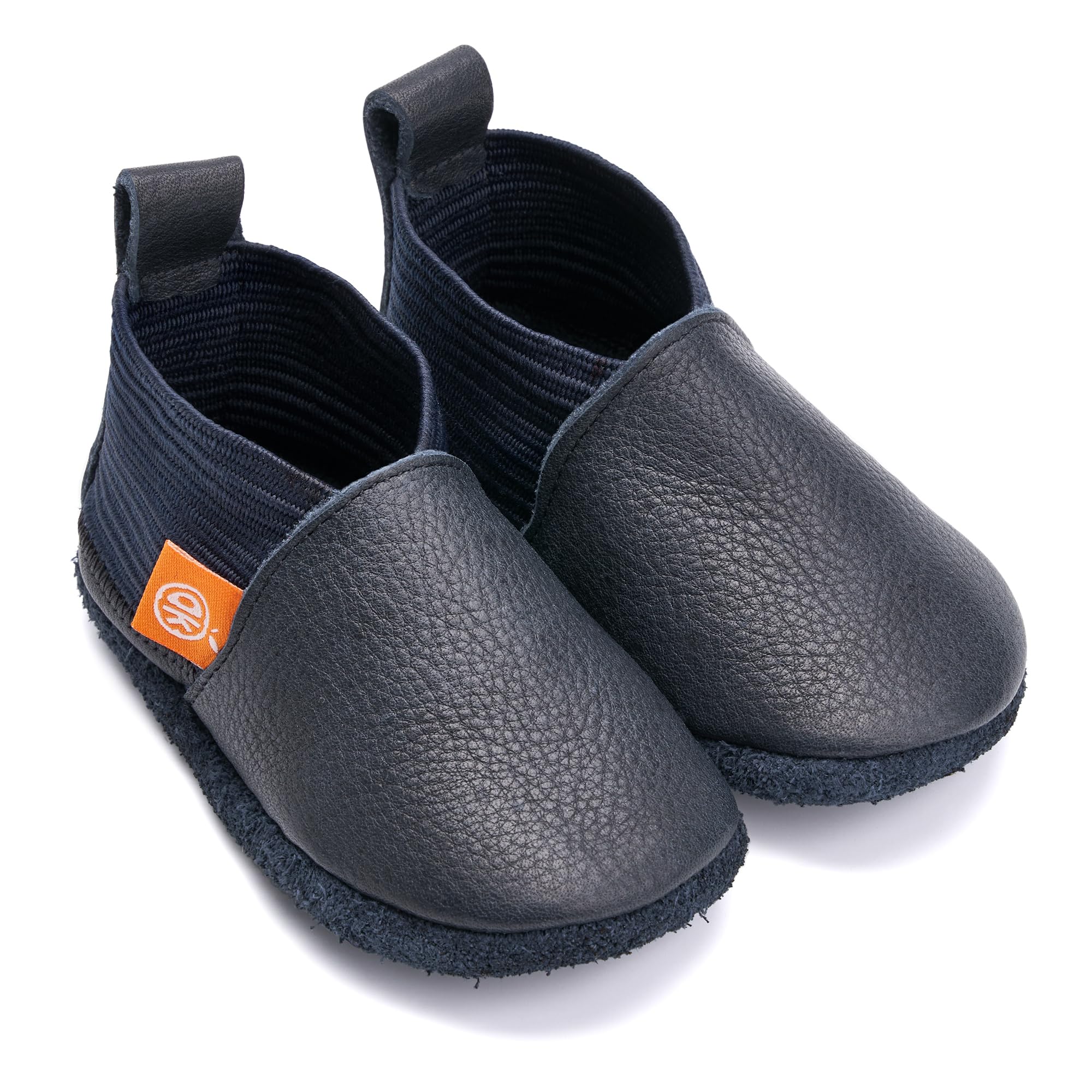 Bio-Leder Kinder-Hausschuhe – Softsohle Krabbelschuhe & Lauflernschuhe Poppies, Öko-Lederpuschen Handmade in Germany für Babys & Kinder