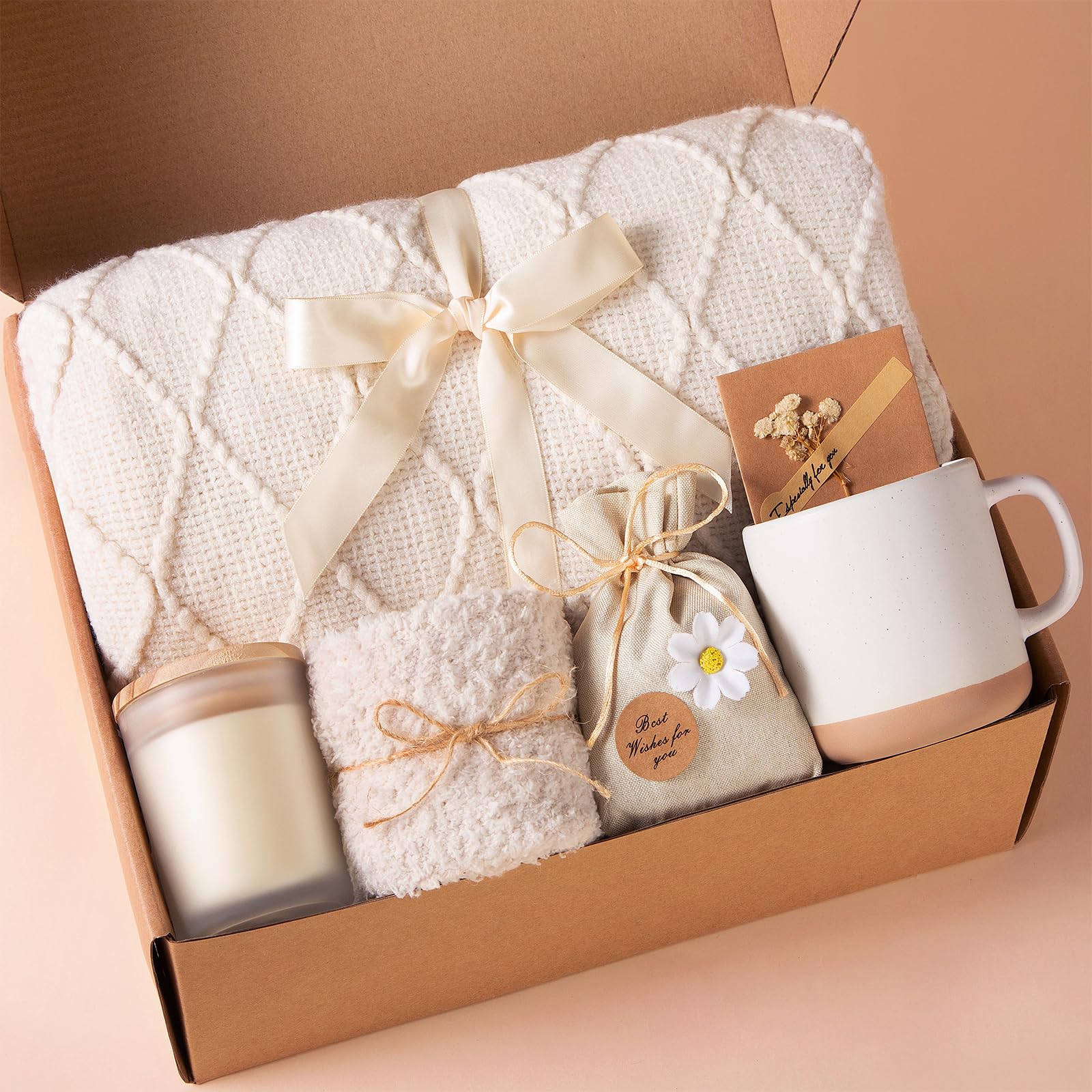 Aeenr Self Care Gifts for Women Get Well Soon Gift Baskets, Unique Birthday Gifts for Women Spa Care Package w/Blanket, Sympathy Inspirational Thinking of You Gift Set for Mom Her Sister Wife-image-30