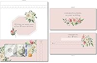 Vista 2 de Tarjeta de boda, con dos aperturas de tira para desgarrar, con ventana de plástico transparente que deja ver dinero, cheques o tarjetas de regalo