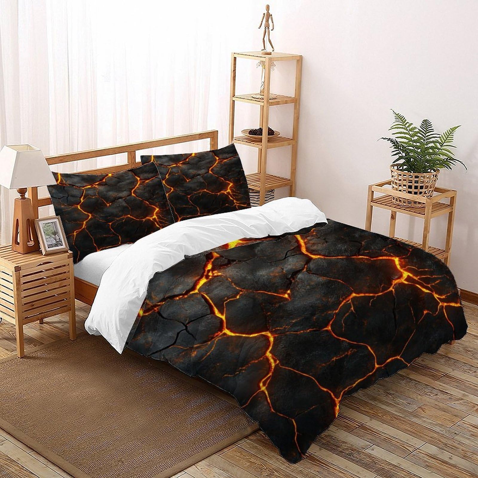 Housse de couette fissure de lave 200x200cm pour raviver la décoration et le confort de votre lit