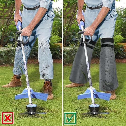 Miniatura 7 de ZELARMAN Protectores de piernas para recortar, tapas de piernas que comen malezas, espinilleras cortadoras de cepillo, polainas de cepillo para