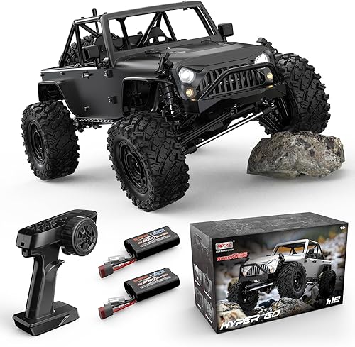 HYPER GO H12Y 112 sin escobillas 4X4 RC Rock Crawlers para adultos, caja de metal impermeable 4WD Off-Road RC Rock Trucks con ejes portal, autos RC