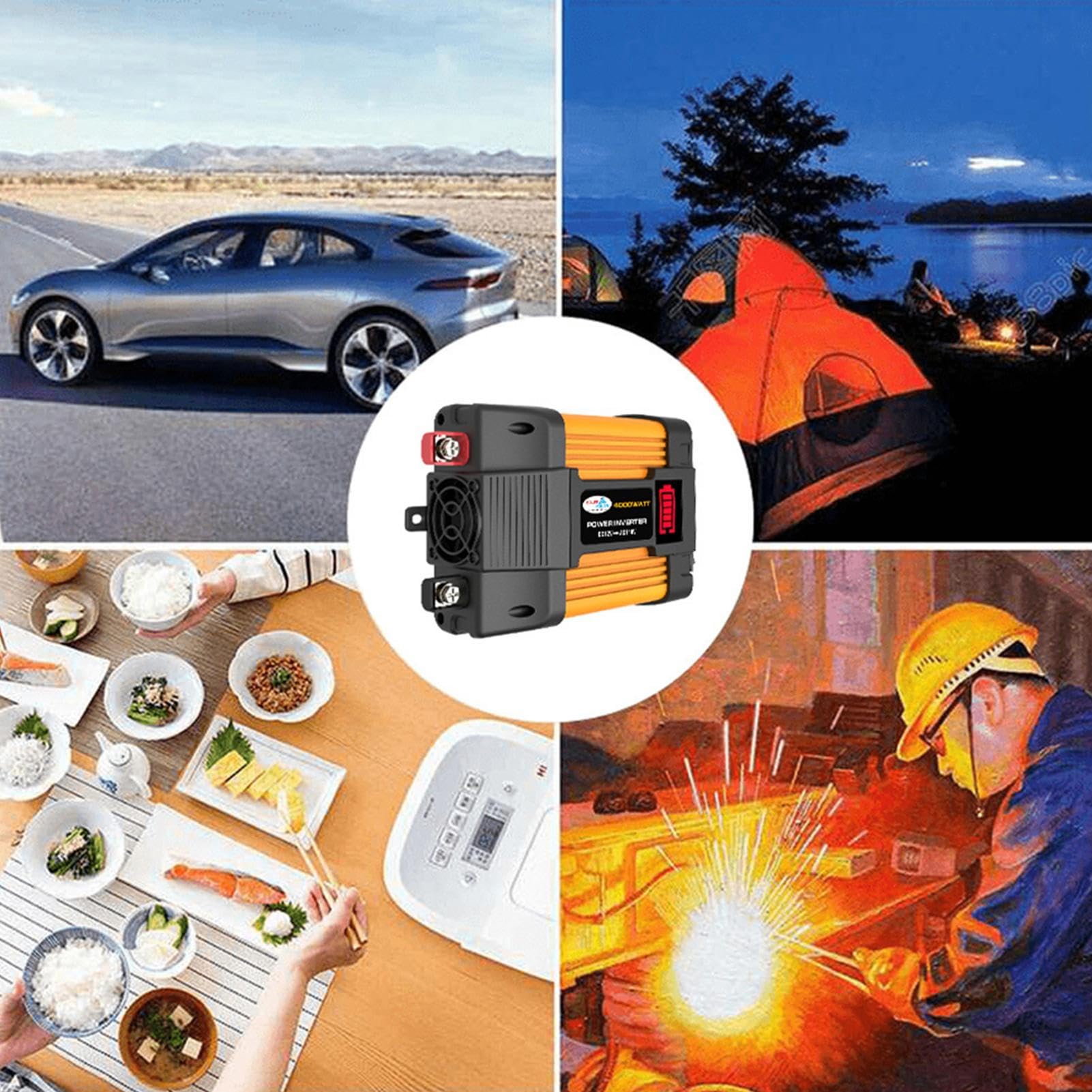 Generisch Multifunktions-Solar-Power-Kit, 12V flexible monokristalline | Solarmodule -Kit | 30A Ladungscontroller 500W Solar -Wechselrichter für Zuhause, Wohnmobil, Anhänger
