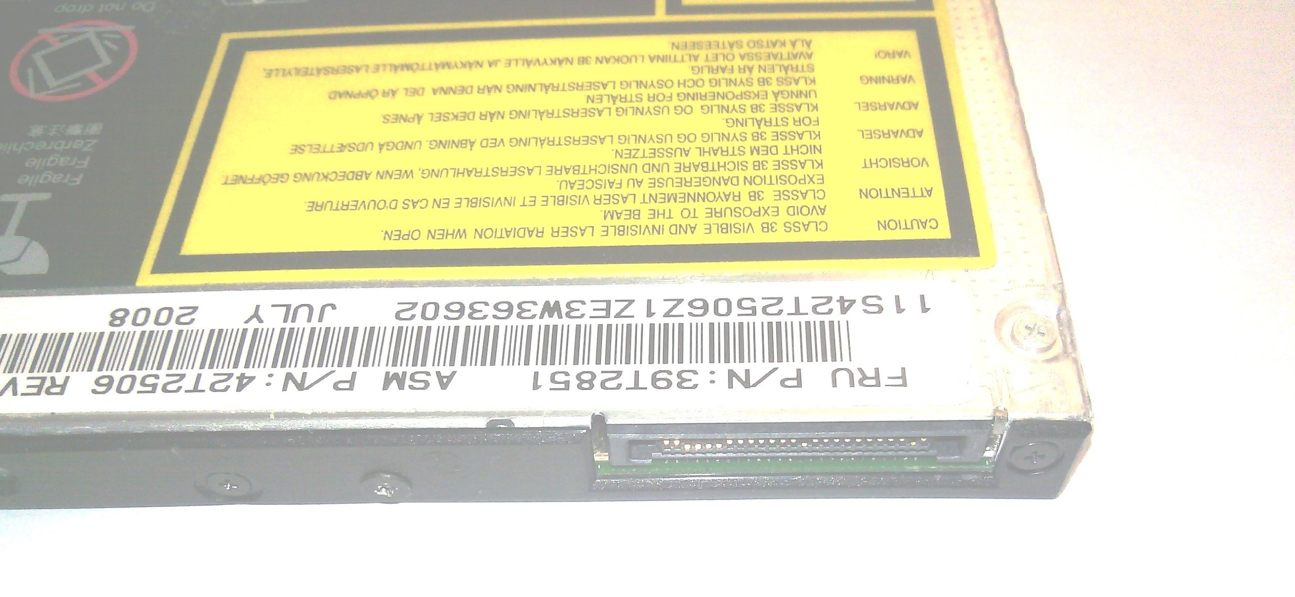 IBM Lenovo Thinkpad Ultraslim Multi Internal DVD Burner For Part Numbers 42T2506, 39T2851, 39T2507, 39T2570, 39T2579, 39T2677, 39T2676, 3P3342, 13N6768, 13N6769