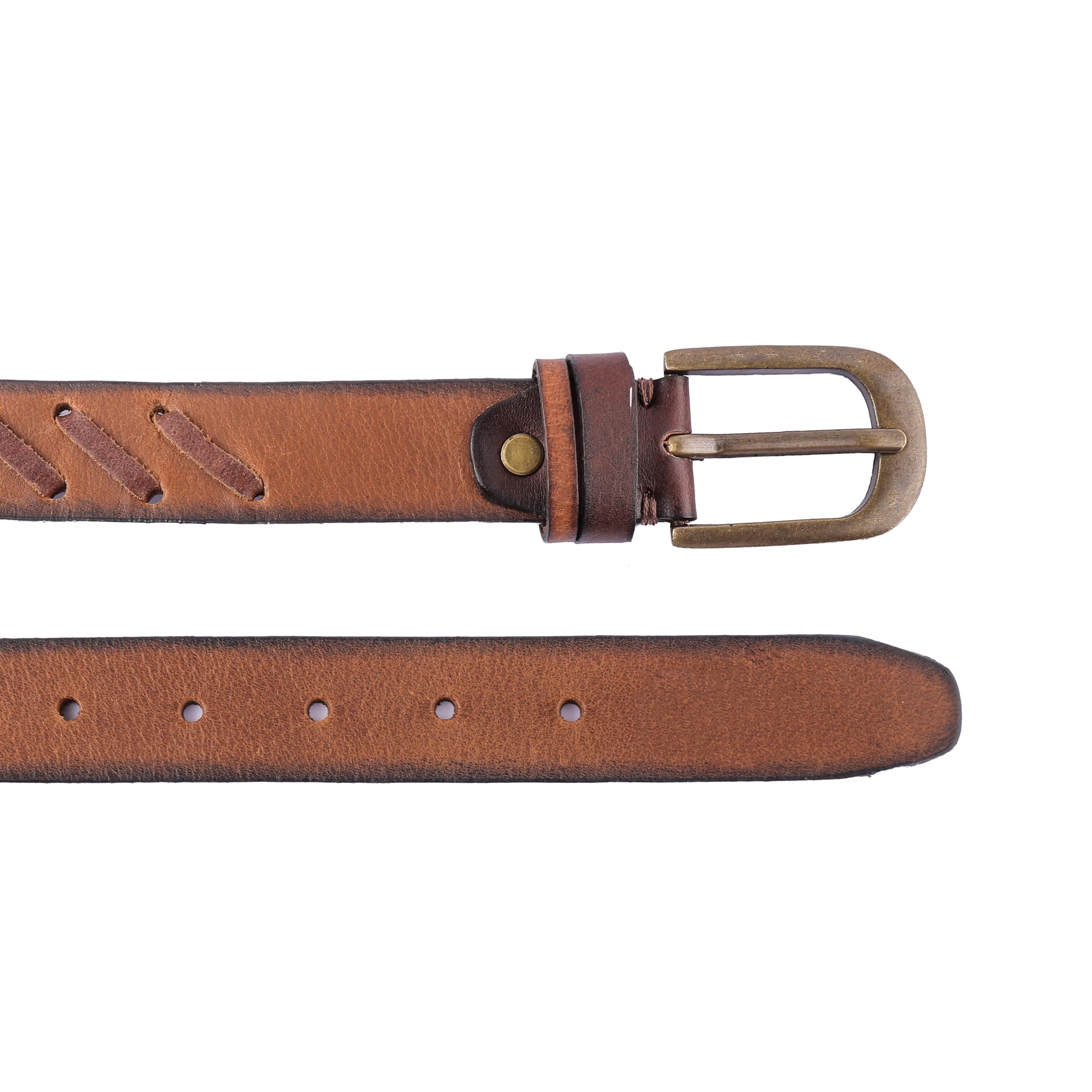 ART-REEL Genuine Leather Belt for Kids, Black/Brown Colour, Belt with Metal Buckle, Fancy Belt for Formal, Casual & Jeans Wear, Waist 20-24-28-30 Inch 3|5|7|9|11 Yrs (Brown Mix, W24-26 Inch) 3