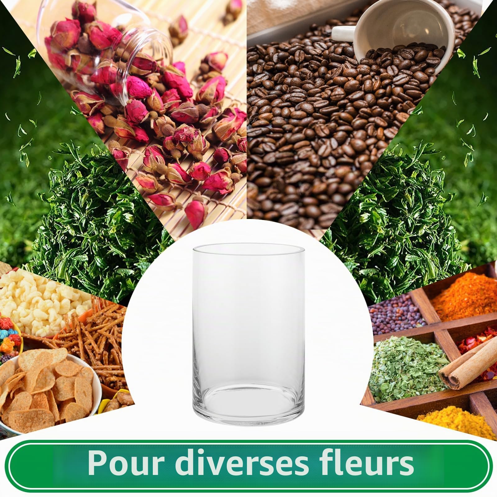 Lot de 12 Vases Cylindriques en Verre Transparent 8.5x10cm, Petit Vase en Verre pour Tischdeko, Roses, Tulipes, Photophore Verre