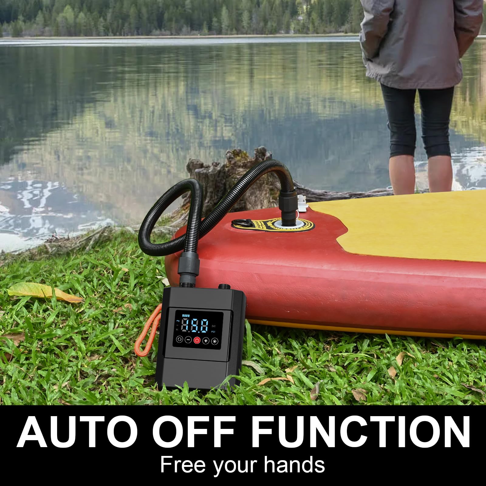Pompe à Air électrique Portable ACC 12V 20PSI – Gonfleur Haute Pression Pour Paddle, Tente, Bateau – 250L/Min Avec Batterie 4000mAh