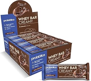 Whey Bar Creamy Caixa 12 unidades (456g), Chocolate, Probiótica