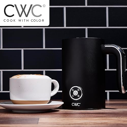 Miniatura 6 de COOK WITH COLOR Espumador de leche apagado automático  Espuma calientefría  Calor y espuma de 2 minutos  4 en 1  Espuma gruesa y fina, negro