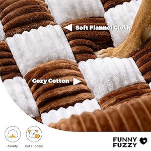 FUNNY FUZZY Pet Couch Covers for Sofa, Dog Couch Bed for Furniture Protector, Pet Bed Mat, Couch Cover for Dogs Washable with Non Slip, Medium, Brown