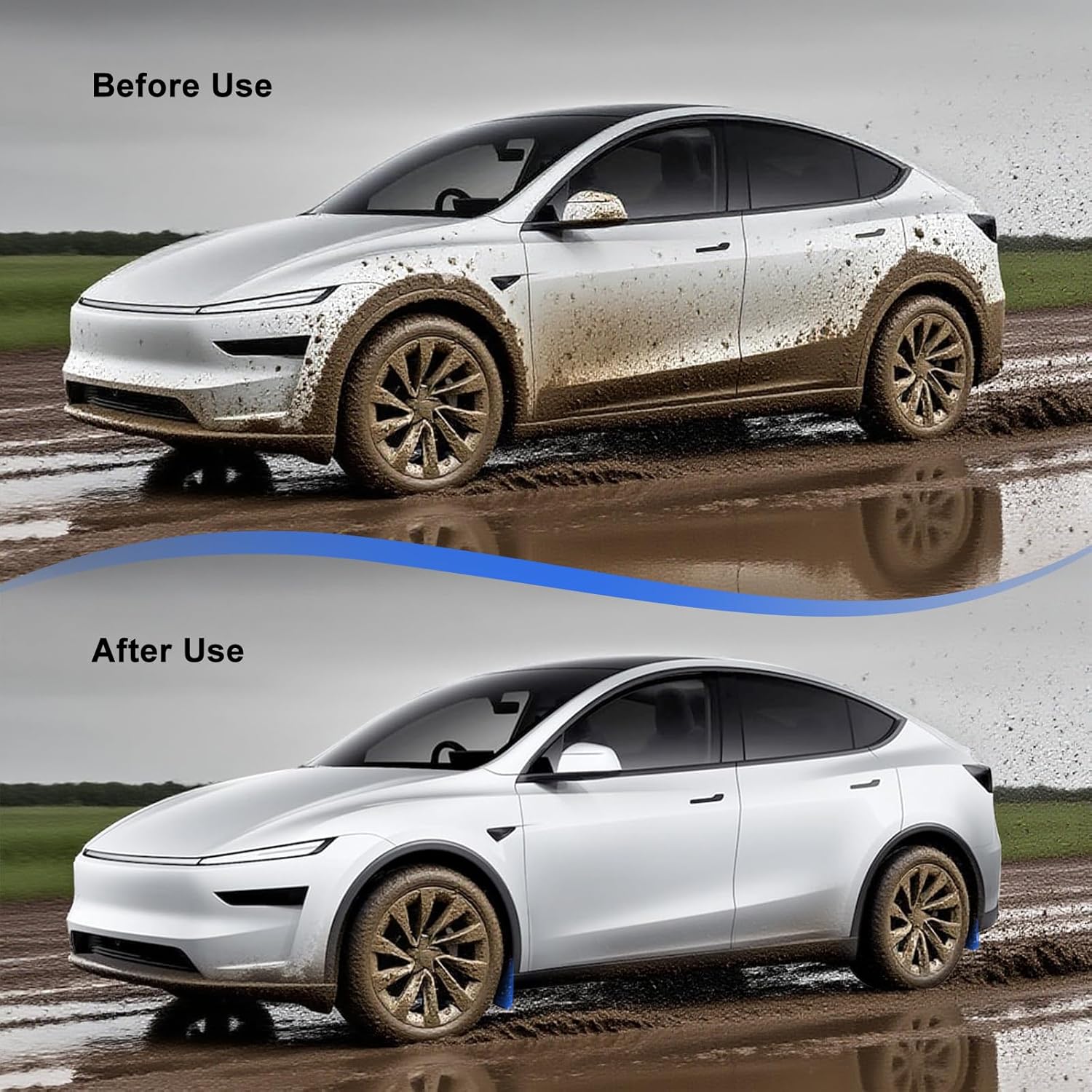 Mud Flaps for Tesla Model Y - [No Drilling No Tape] All-Weather Mud Guard Body Kits for Model Y Juniper Accessories 2025-2026 - Set of 4 - Image 4